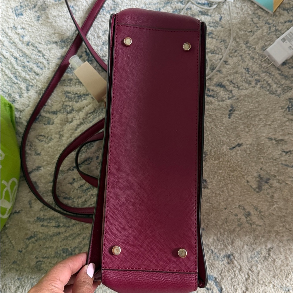 Coach Plum Leather Satchel - Picture 2 of 5